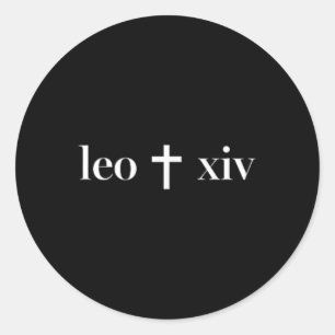 Christian Cross Minimal Religious Faith Pope Leo Classic Round Sticker