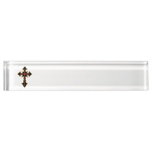 Christian cross nameplate