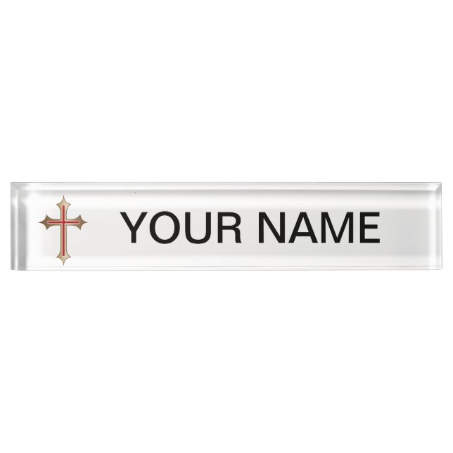 Christian cross nameplate (Front)
