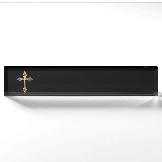 Christian cross nameplate (Front)