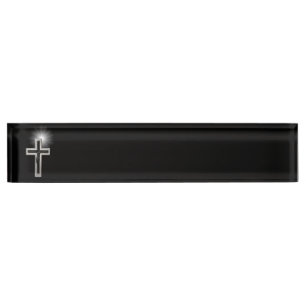 Christian cross nameplate