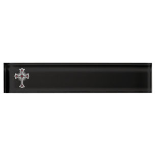 Christian cross nameplate