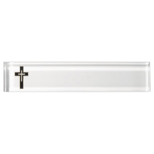 Christian cross nameplate