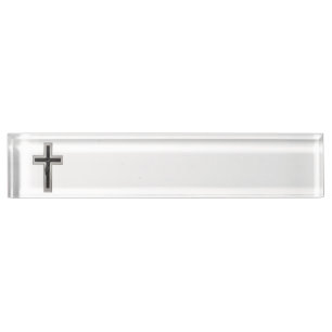 Christian cross nameplate