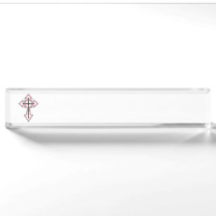 Christian cross nameplate