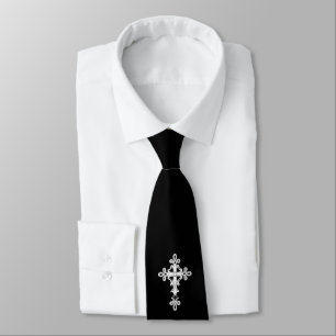 Christian cross neck tie