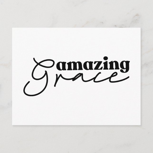 Christian Cross of Love | Modern Black and White Postcard (Front)