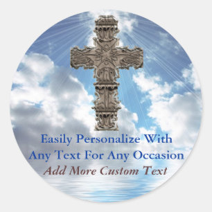 Christian Cross On Beautiful Sky Stickers