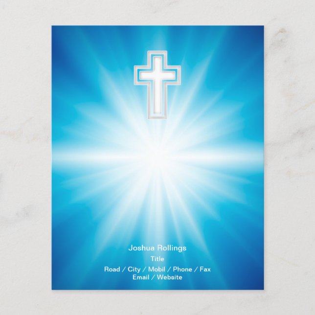 Christian Cross on blue background Flyer (Front)