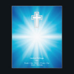 Christian Cross on blue background Flyer<br><div class="desc">Christian flyers for pastors,  ministers,  priests,  etc. Text can be changed and customised to your personal needs.</div>