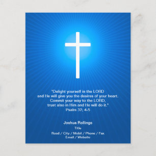 Christian Cross on dark blue background Flyer