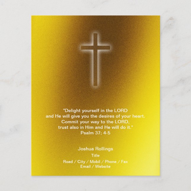 Christian Cross on gold background Flyer (Front)