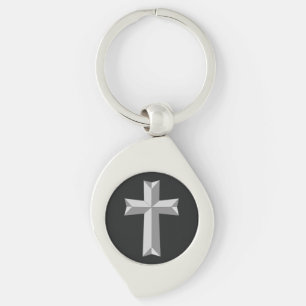 Christian cross origami key ring
