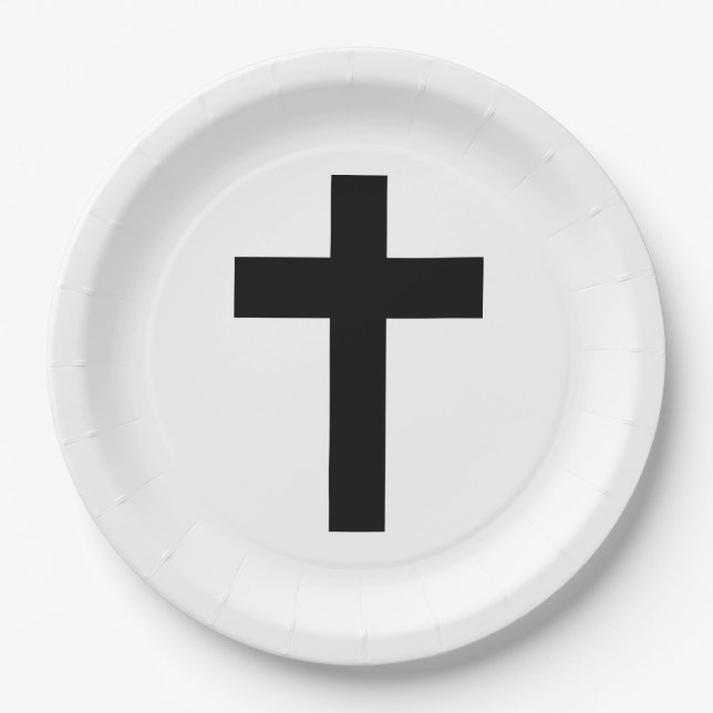 Christian Cross Paper Plate (Front)