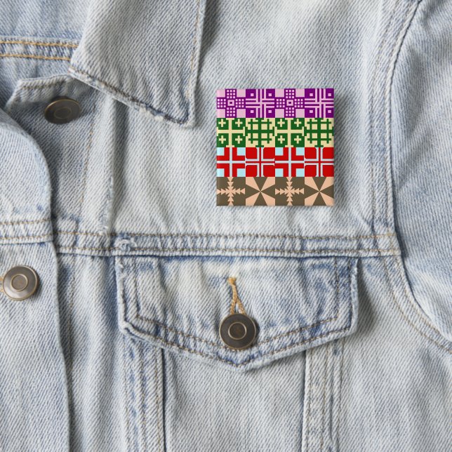 Christian Cross Pattern 1 15 Cm Square Badge (In Situ)
