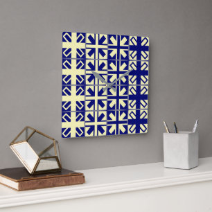 Christian Cross Pattern 2 Square Wall Clock