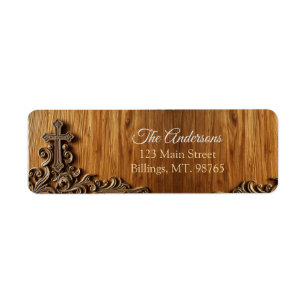 Christian Cross Return  Address Label