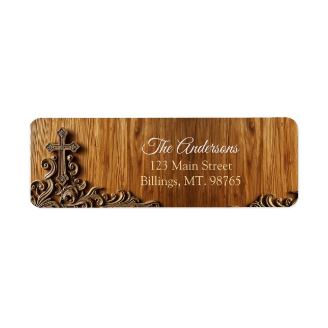 Christian Cross Return  Address Label (Front)