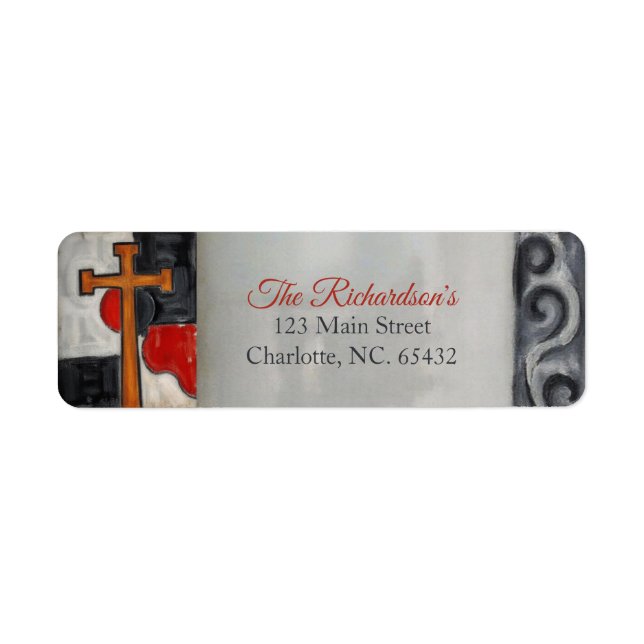 Christian Cross Return Address Label (Front)