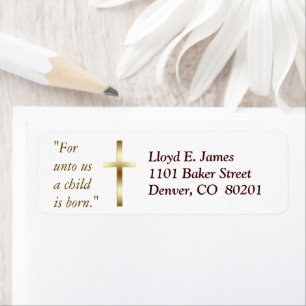 Christian Cross Return Address Label