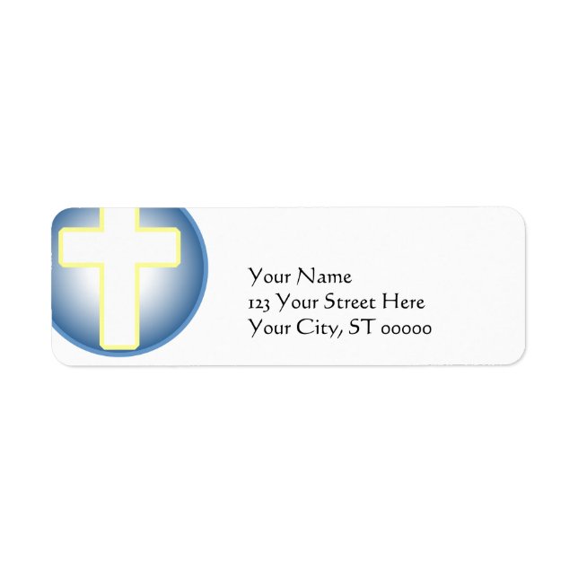 Christian Cross Return Address Label (Front)