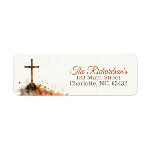 Christian Cross Return Address Label