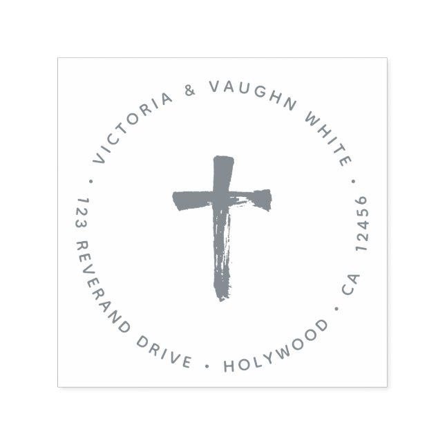 Christian Cross Return Address Religion Jesus Self-inking Stamp (Design)