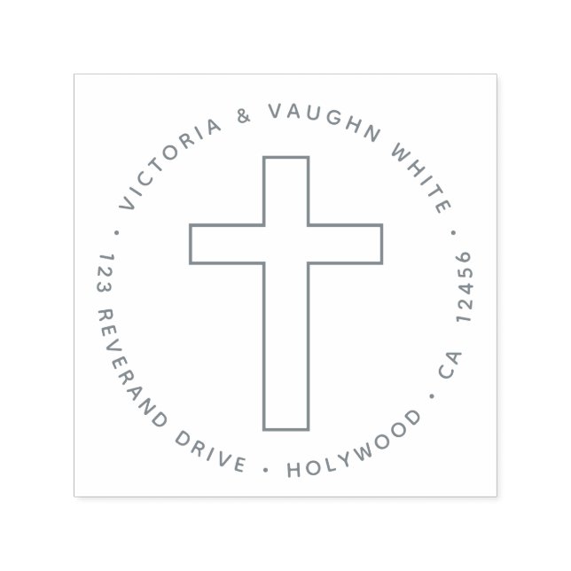 Christian Cross Return Address Religion Jesus Self-inking Stamp (Design)