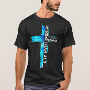 Christian Cross Ribbon ALS Awareness Costume Warri T-Shirt