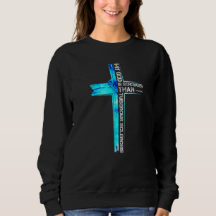 Christian Cross Ribbon Tuberous Sclerosis Awarenes Sweatshirt