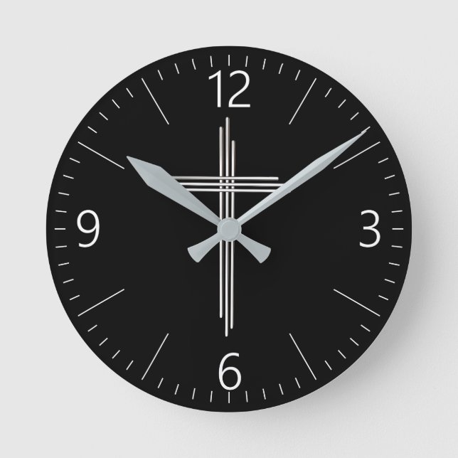 Christian cross round clock (Front)