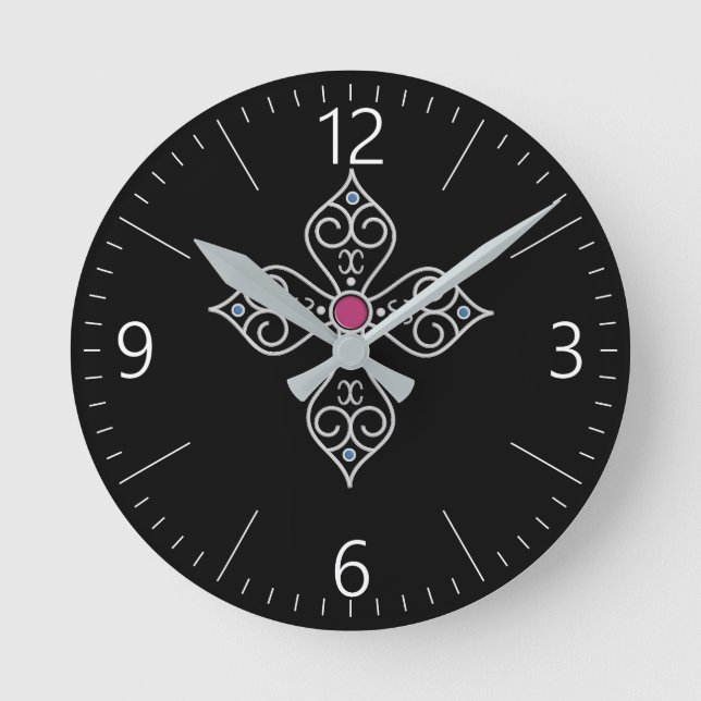 Christian cross round clock (Front)