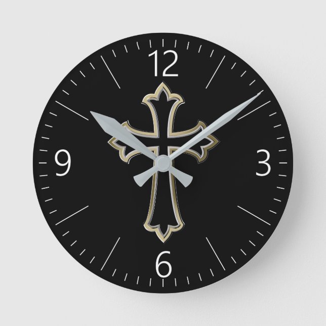 Christian cross round clock (Front)