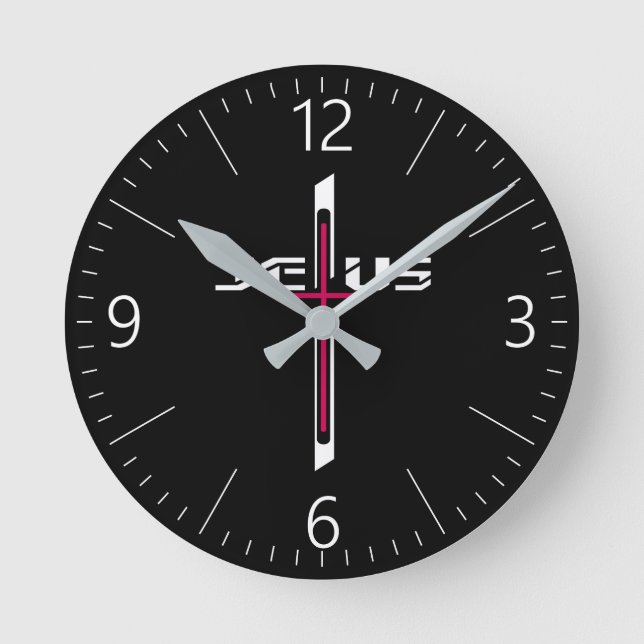 Christian cross round clock (Front)