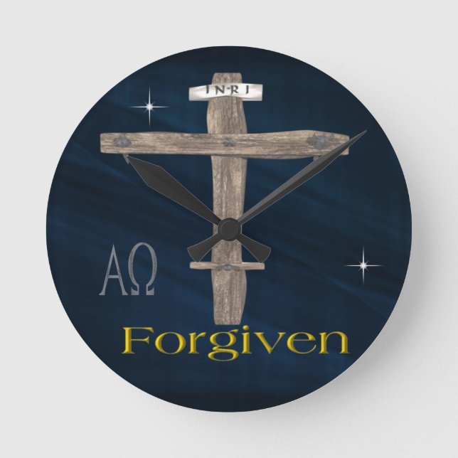 Christian  cross round clock (Front)