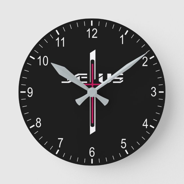 Christian cross round clock (Front)