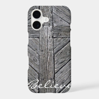Christian cross rustic wood monogram