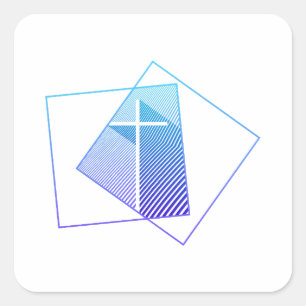 Christian Cross Square Sticker