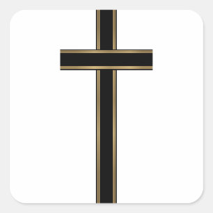 Christian cross square sticker
