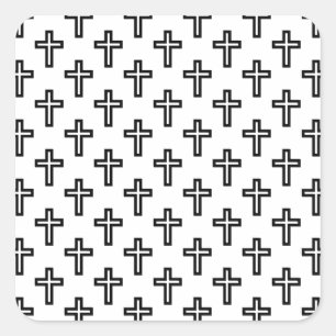 Christian Cross Square Sticker