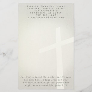 Christian Cross Stationery On Black