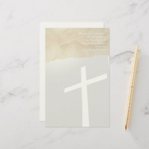 Christian Cross Stationery On Grey