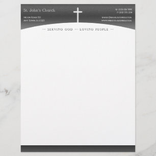 Christian Cross Symbol Custom Letterhead