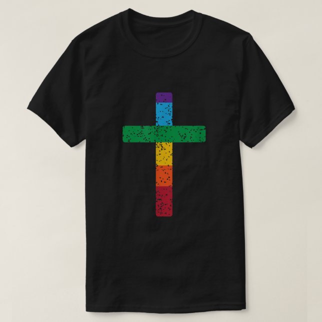 Christian Cross Symbol LGBT Gay Pride Men Women Ka T-Shirt (Design Front)