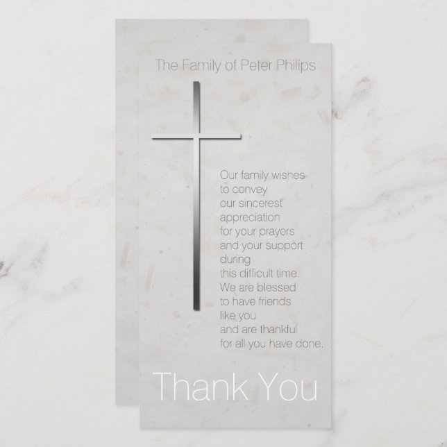 Christian Cross Sympathy Thank You matching Stamp (Front/Back)