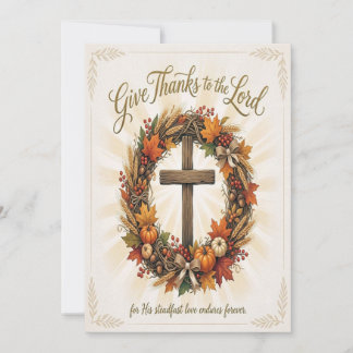 Christian Cross Thanksgiving Card