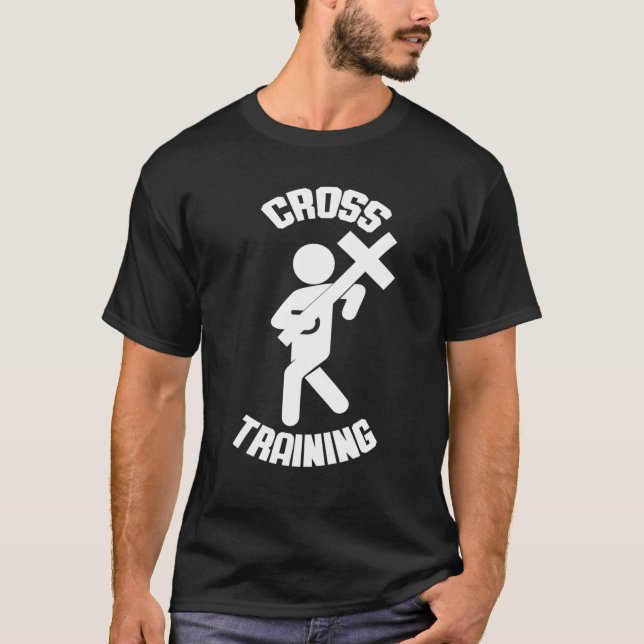 Christian Cross Training Funny Easter T-Shirt (Front)