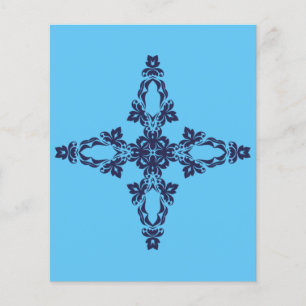 Christian Cross with Blue Ornament