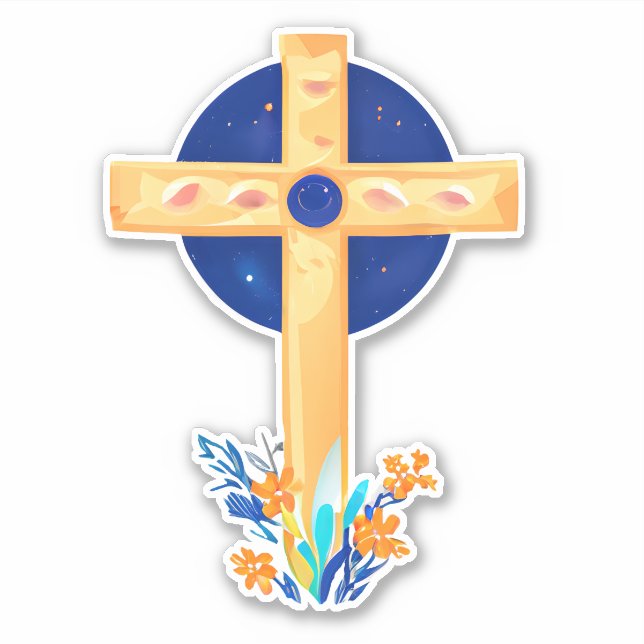 Christian Cross with Flowers (Front)