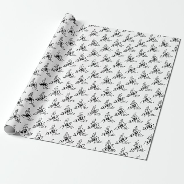 Christian cross wrapping paper (Unrolled)